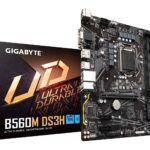 GIGABYTE B560M DS3H (LGA 1200/ Intel/ B560/ Micro-ATX/Dual M.2/ PCIe 4.0/ USB 3.2 Gen1/ GbE LAN/Motherboard)