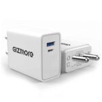 GIZMORE GIZ PA610 Smart Rocket Charger 22.5W PD3.0 Quick Charge Dual Port (USB &Type-C) 4.5A Universal Compatible Wall Super-Fast, Compatible with All iOS & Android Devices, White