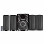 GIZMORE GIZ Squad 4115 Home Entertainment 4.1 Channel 60W RMS, Convertible to Soundbar & High BASS Multi Connectivity Multimedia Speaker with Remote Control, Black