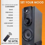 GIZMORE GIZ Tallboy ST5000 Get High On Music Powerfull 50 Watt Single Tower Wooden Cabinet 5.25″ Subwoofer, 4.0″ Dual mid Range Speaker with Mic, LED Display,USB, FM/Extreme Bass/Karaoke, Black - Image 5