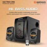 GIZMORE GIZ Trio 2110 40 Watt Bluetooth, AUX, USB, FM Radio & Micro SD Card 2.1 Channel Home Theatre, Black - Image 2