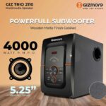 GIZMORE GIZ Trio 2110 40 Watt Bluetooth, AUX, USB, FM Radio & Micro SD Card 2.1 Channel Home Theatre, Black - Image 3