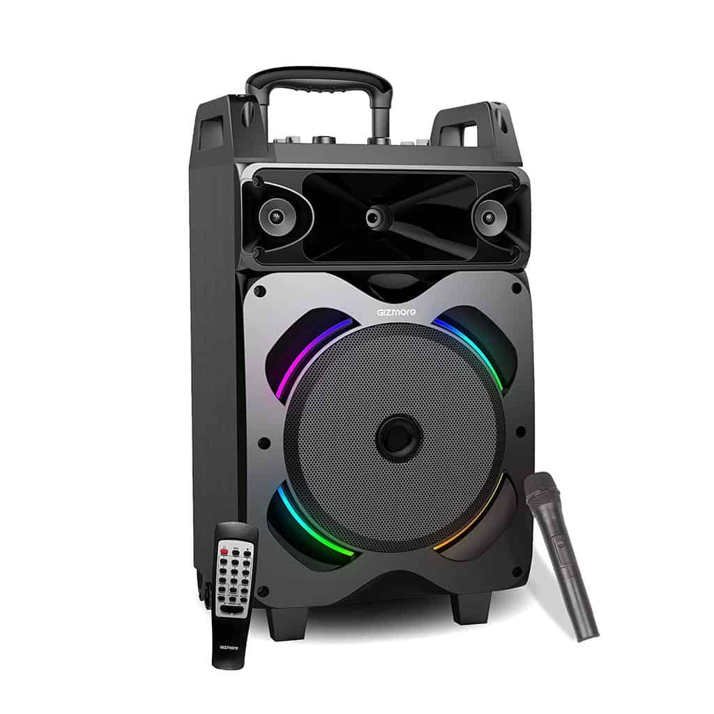 GIZMORE-GIZ-Wheelz-T5000datamation.jpg GIZMORE GIZ Wheelz T5000 Multimedia Trolley Speaker 50 Watt Bluetooth, AUX, USB, FM Radio & Micro SD Card (Black) 50W - Image 1