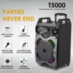 GIZMORE GIZ Wheelz T5000 Multimedia Trolley Speaker 50 Watt Bluetooth, AUX, USB, FM Radio & Micro SD Card (Black) 50W - Image 2