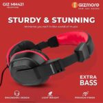 GIZMORE Giz MH421 Wired Over-Ear Headphone with Microphone, Volume Control Wheel, Adjustable Headband Compatible with Laptop, PC, Smartphones (Black) - Image 2