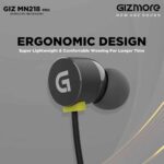GIZMORE Giz MN218 Pro Bluetooth Wireless Neckband Earphones with Fast Charging, Up to 18H Playback, Powerful Bass, Built-in Mic for Clear Calls, BT 5.0, Water Resistance, Voice Assistant (Black) - Image 4