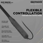 GIZMORE Giz MN218 Pro Bluetooth Wireless Neckband Earphones with Fast Charging, Up to 18H Playback, Powerful Bass, Built-in Mic for Clear Calls, BT 5.0, Water Resistance, Voice Assistant (Black) - Image 5