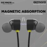 GIZMORE Giz MN218 Pro Bluetooth Wireless Neckband Earphones with Fast Charging, Up to 18H Playback, Powerful Bass, Built-in Mic for Clear Calls, BT 5.0, Water Resistance, Voice Assistant (Black) - Image 6