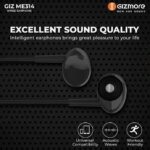 GIZMORE ME314 Wired Sound Isolating Earphone, Clear Sound, Single Driver, Secure in-Ear Fit, Durable Quality, Compatible with All 3MM Jack Supported Devices (Black) - Image 3