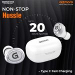 GIZMORE TWS 804 Bluetooth 5.0 in-Ear Wireless Earbuds with Noise Isolation, HD Stereo Sound, IPX4 Water Resistance, 20Hrs Playtime, Type-C Charging, Touch Control and Voice Assistance (White) - Image 4