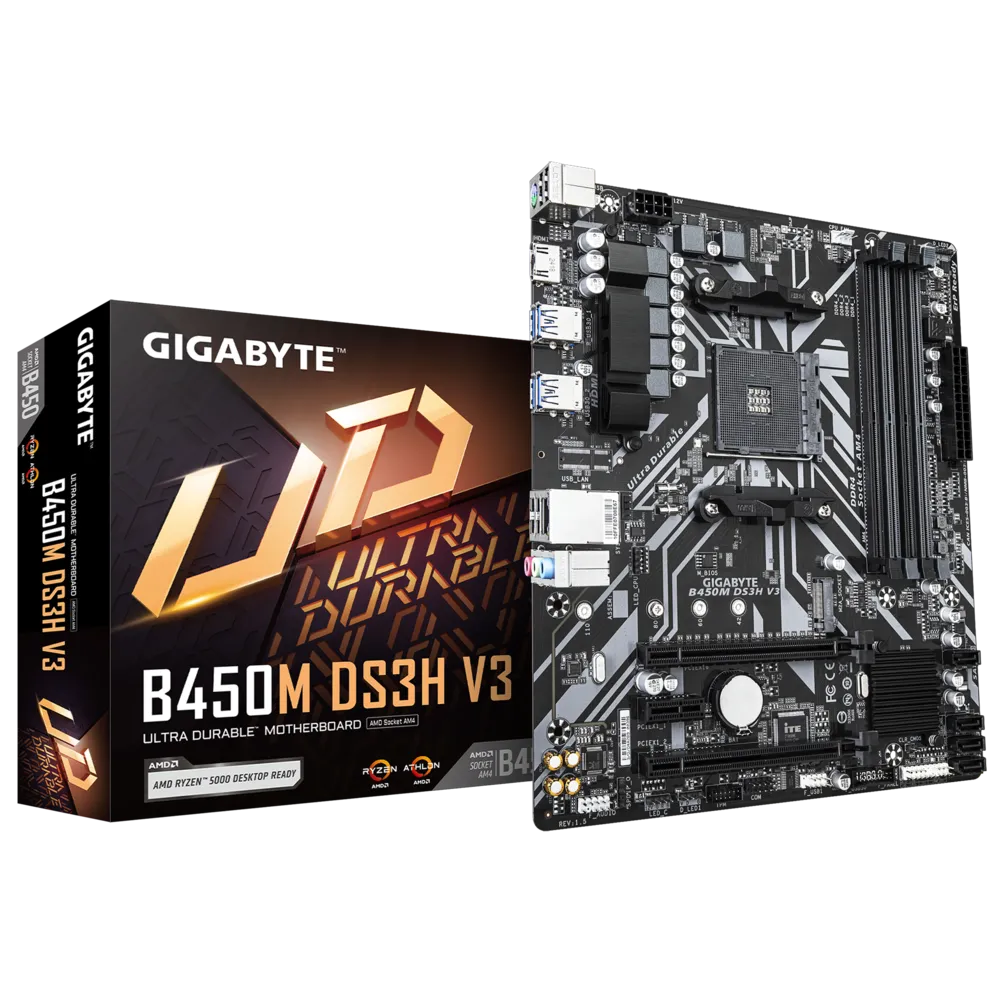 Gigabyte-B450M-DS3H-V3-DDR4-Motherboard-1.webp Gigabyte B450M DS3H V3 DDR4 Motherboard - Image 1
