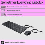 HP 150 Wired Keyboard and Mouse Combo with Instant USB Plug-and-Play Setup - Image 4