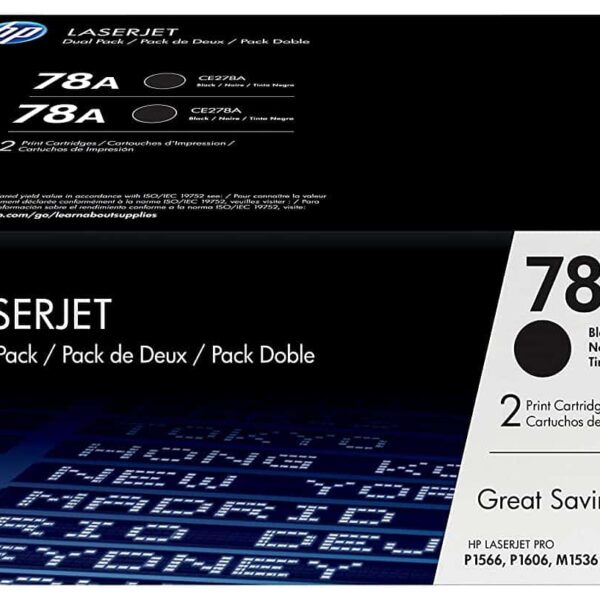 HP 78A Laserjet Toner 2 Pack Cartridges (Black)