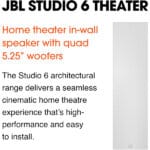 JBL Studio 6 Theater In-Wall Speaker With Quad 5.25″ PolyPlas Woofers - Image 2