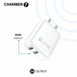 LYNE by U&I Chamber 7 3.4A Output, Dual USB Port, With Cable - Image 2