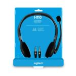 Logitech H110 Wired headset, Stereo Headphones with noise-cancelling Microphone,3.5-mm Dual Audio Jack, PC/Mac/Laptop- Grey - Image 3