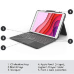 Logitech Combo Touch for iPad 7th, 8th and 9th Gen Wireless Detachable Keyboard case with trackpad - Image 4