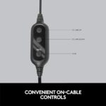 Logitech H370 USB Stereo Wired Over Ear Headphones - Image 4