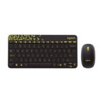 Logitech MK240 Nano Wireless Keyboard and Mouse Combo,12 Function Keys 2.4GHz Wireless, 1000DPI,Spill-Resistant Design, PC/Mac-Black/Chartreuse Yellow