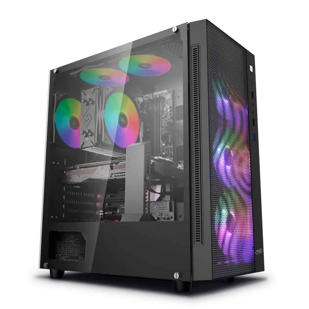 Matrexx-5S-MESH.datamation.jpg DEEPCOOL MATREXX 55 MESH ADD-RGB 4F Mid-Tower Gaming Cabinet/Computer Case with 4 ARGB Fans Pre-Install | Support Mini-ITX/Micro-ATX/ATX/E-ATX (DP-ATX-MATREXX55-MESH-AR-4F) - Image 1