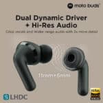 Moto Buds+ Sound by Bose, Dual Dynamic Drivers, 48dB ANC, Dolby Head Tracking Wireless Earbuds - Image 4