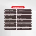 CP PLUS Smart Wi-Fi Door Sensor CP-HAS-D33-W Compatible with J.K.Vision BNC - Image 6