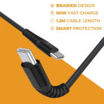 PLAY BC60C USB-C to USB-C Fast Charging Cable with 1.2M Length - Image 2