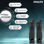 Philips Audio SPA9085 2.0CH 100W Multimedia Tower Speakers with Wireless Microphone - Image 6