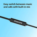 Philips Audio TAE1107BK Wired in-Ear Earphones with Built in Mic - Image 3