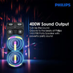 Philips Audio TAX5708 Bluetooth Party Speaker with Dynamic Bass Boost & Karaoke (400W Max Output) - Image 2