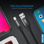 Philips DLC5206A/00 USB A to USB-C Braided Charging Cable – 2M - Image 4