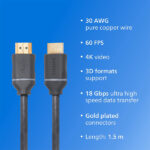 Philips SWV5650G High Speed HDMI 2.0 Cable with Ethernet – 5M - Image 2