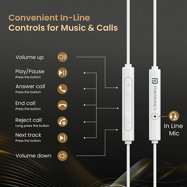 Portronics Conch Theta C in Ear Type C Wired Earphones - Image 6