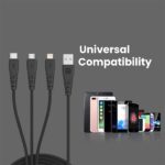 Portronics Konnect A Trio 3-In-1 Multifunctional Cable For Micro Usb For Ios And Type C Mobile Phones, Smartphone, Tablet, Personal Computer - Image 4