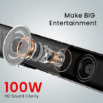 Portronics Pure Sound 104 100W Soundbar with Wired Subwoofer - Image 5