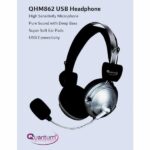 Quantum QHM 862 Wired Headset (Black) - Image 2