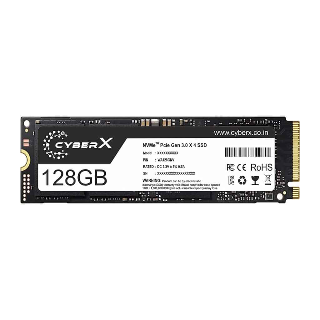 SSD128NVMECX.datamation.jpg CYBER X PCIe NVme 128GB Internal SSD (CYM-280-128NV, Black) - Image 1