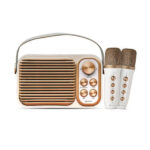 Toreto TOR-376 Retro Wireless Bluetooth Speaker 14W with Dual Wireless Karaoke Mic