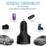 UBON CH-85 Boostcharge Dual USB Car Charger 2.4A 2 Fast Charging Port Charge Adapter with Micro USB Data Cable for Mobile Phone, Tablet & GPS (Black) - Image 3