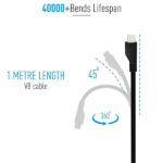 UBON CH-85 Boostcharge Dual USB Car Charger 2.4A 2 Fast Charging Port Charge Adapter with Micro USB Data Cable for Mobile Phone, Tablet & GPS (Black) - Image 4