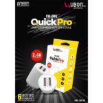 Ubon CH 005 2.4A Fast Charging Dual USB Port Wall Adapter with Type – C cable