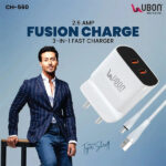 Ubon CH504 Power Adapter 2.6A with Type-C Charging Data Cable