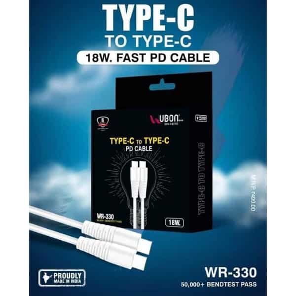 Ubon-WR-330-Type-C-to-Type-C-18W-Fast-Charging-Cable-min.jpg Ubon WR-330 Type-C to Type-C 18W Fast Charging Cable - Image 2
