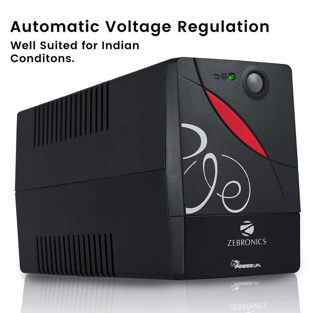 ZEBRONICS-Zeb-U725-600VAdatamation4.jpg ZEBRONICS -U725 600VA UPS for Desktop/PC/Computers (not for Routers) with Automatic Voltage Regulation, Black - Image 5
