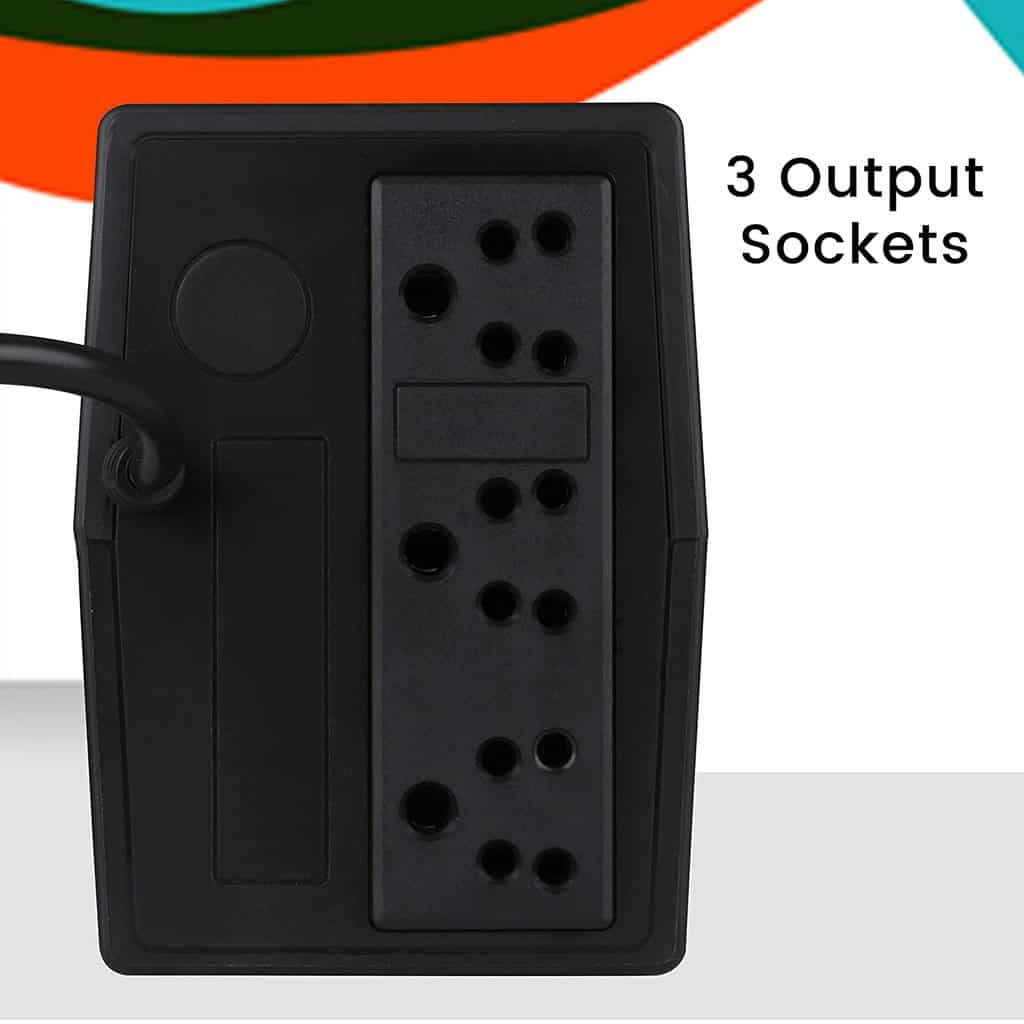 ZEBRONICS-Zeb-U725-600VAdatamation5.jpg ZEBRONICS -U725 600VA UPS for Desktop/PC/Computers (not for Routers) with Automatic Voltage Regulation, Black - Image 6