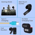 Zebronics Zeb-Sound Bomb 9 Semi Bluetooth v5.2 TWS Earbuds - Image 4