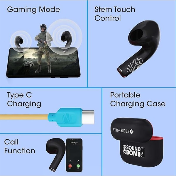 Zebronics-Zeb-Sound-Bomb-9-Semi-Bluetooth-4.jpg Zebronics Zeb-Sound Bomb 9 Semi Bluetooth v5.2 TWS Earbuds - Image 4