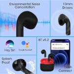 Zebronics Zeb-Sound Bomb 9 Semi Bluetooth v5.2 TWS Earbuds - Image 5