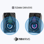 Zebronics Zeb-Warrior II 10 watts 2.0 Multimedia Speaker with RGB Lights - Image 2