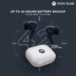Moto Buds with Hi-Res Audio, Large 12.4 MM Driver, 42 Hrs Playback & IPx4 Rating Wireless Earbuds - Image 4